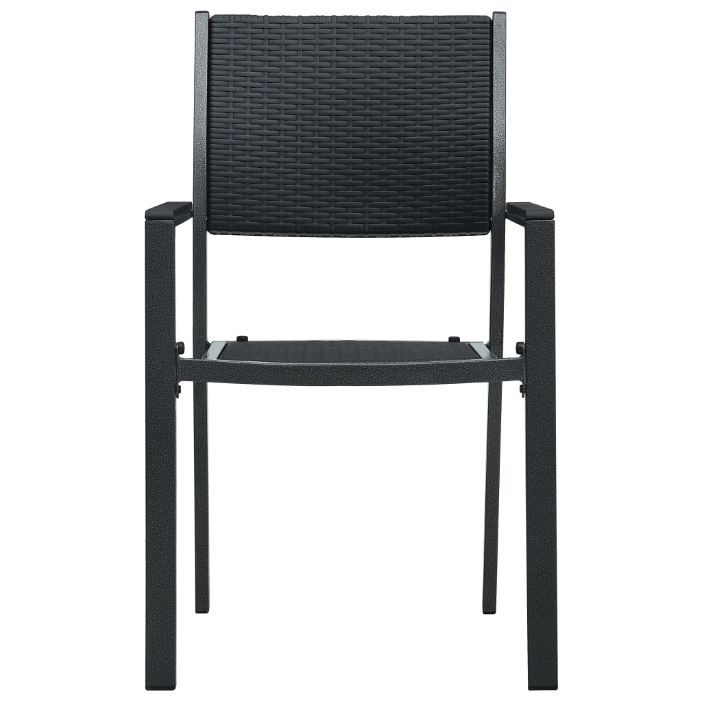 vidaXL Gartenstühle 2 Stk. Schwarz Kunststoff Rattan-Optik