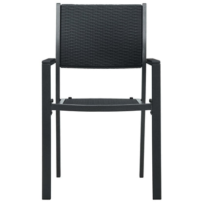 vidaXL Gartenstühle 2 Stk. Schwarz Kunststoff Rattan-Optik