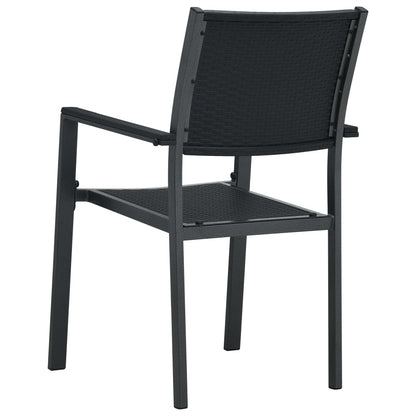 vidaXL Gartenstühle 2 Stk. Schwarz Kunststoff Rattan-Optik