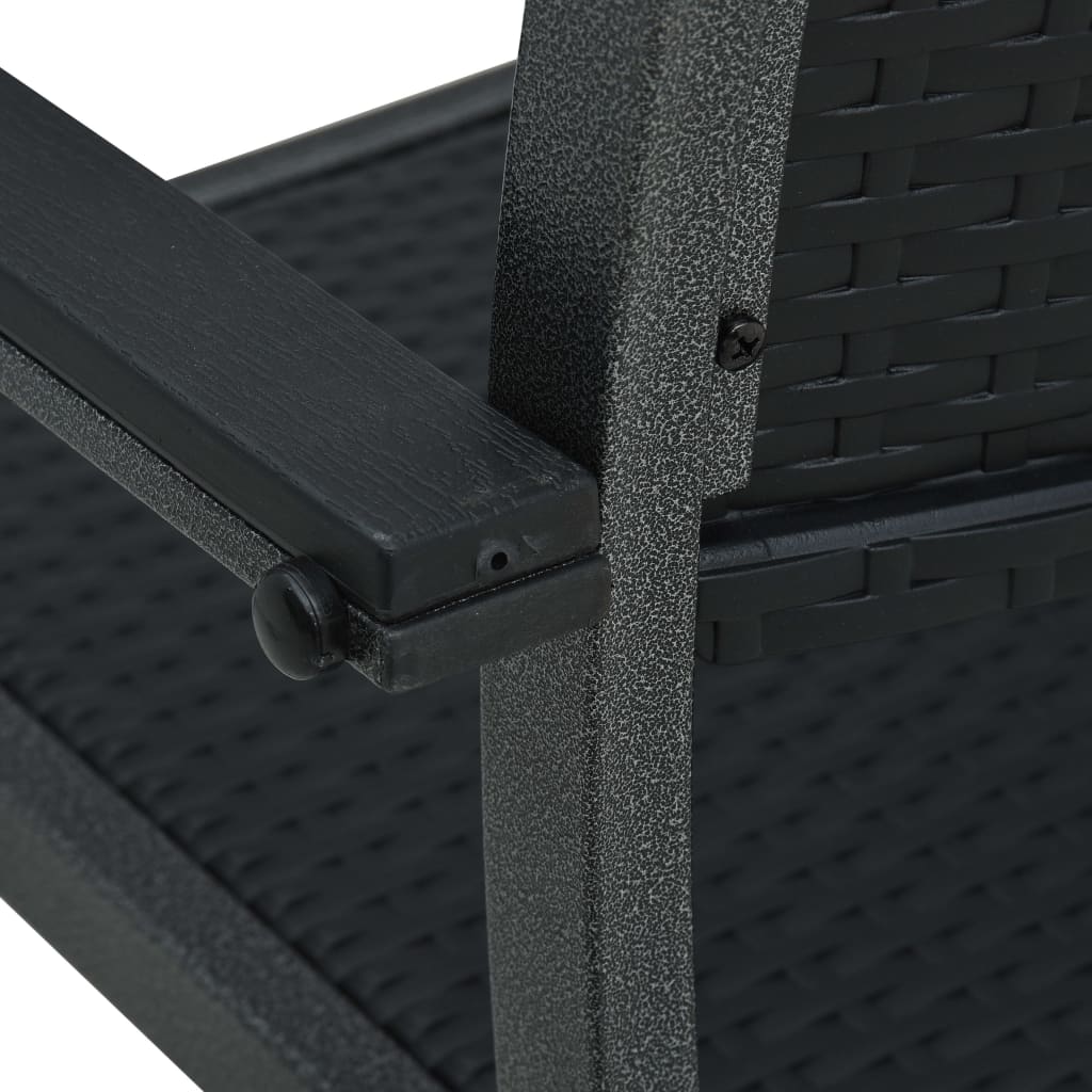vidaXL Gartenstühle 2 Stk. Schwarz Kunststoff Rattan-Optik
