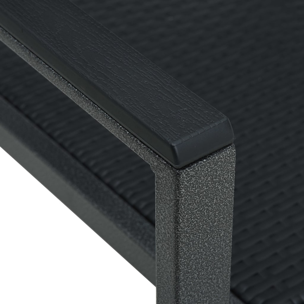 vidaXL Gartenstühle 2 Stk. Schwarz Kunststoff Rattan-Optik