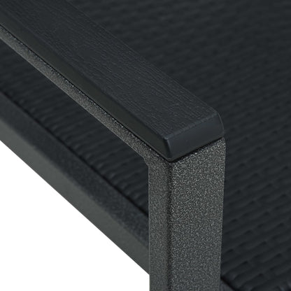 vidaXL Gartenstühle 2 Stk. Schwarz Kunststoff Rattan-Optik