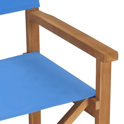 vidaXL Regiestuhl Massivholz Teak Blau