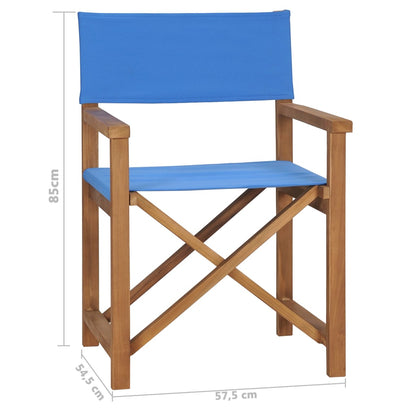 vidaXL Regiestuhl Massivholz Teak Blau