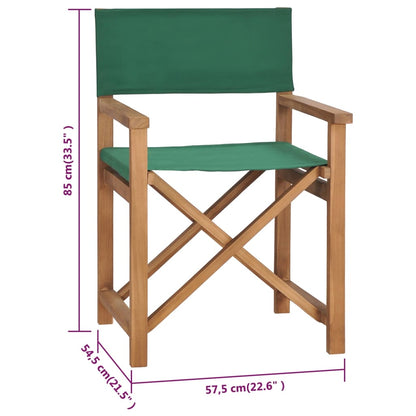 vidaXL Regiestuhl Massivholz Teak Grün