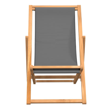 vidaXL Strandstuhl Klappbar Massivholz Teak Grau