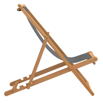 vidaXL Strandstuhl Klappbar Massivholz Teak Grau