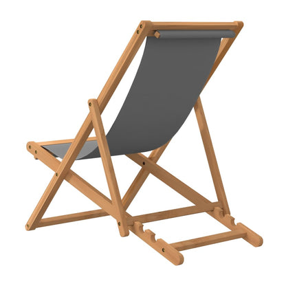 vidaXL Strandstuhl Klappbar Massivholz Teak Grau