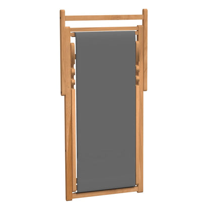vidaXL Strandstuhl Klappbar Massivholz Teak Grau