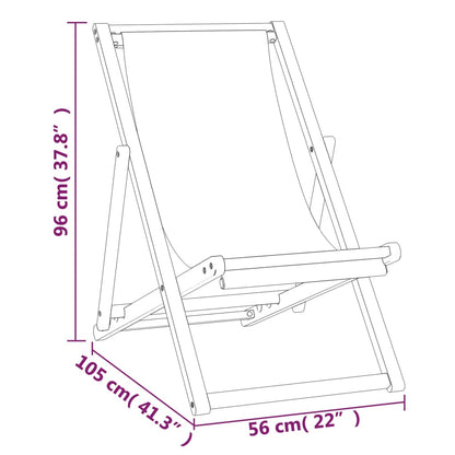 vidaXL Strandstuhl Klappbar Massivholz Teak Grau