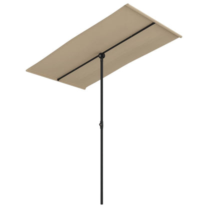 vidaXL Sonnenschirm mit Aluminium-Mast 180x110 cm Taupe