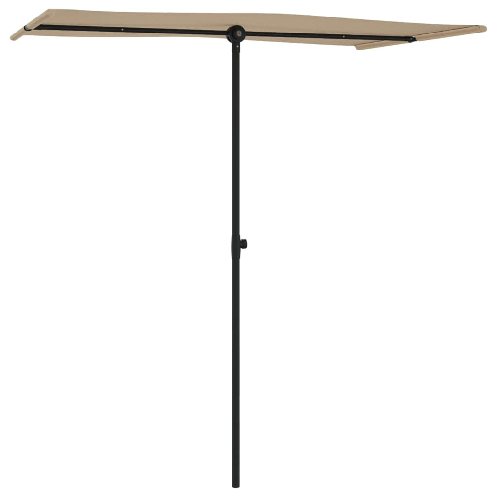 vidaXL Sonnenschirm mit Aluminium-Mast 180x110 cm Taupe
