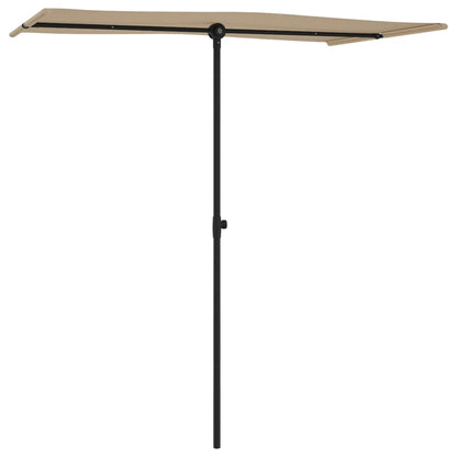 vidaXL Sonnenschirm mit Aluminium-Mast 180x110 cm Taupe