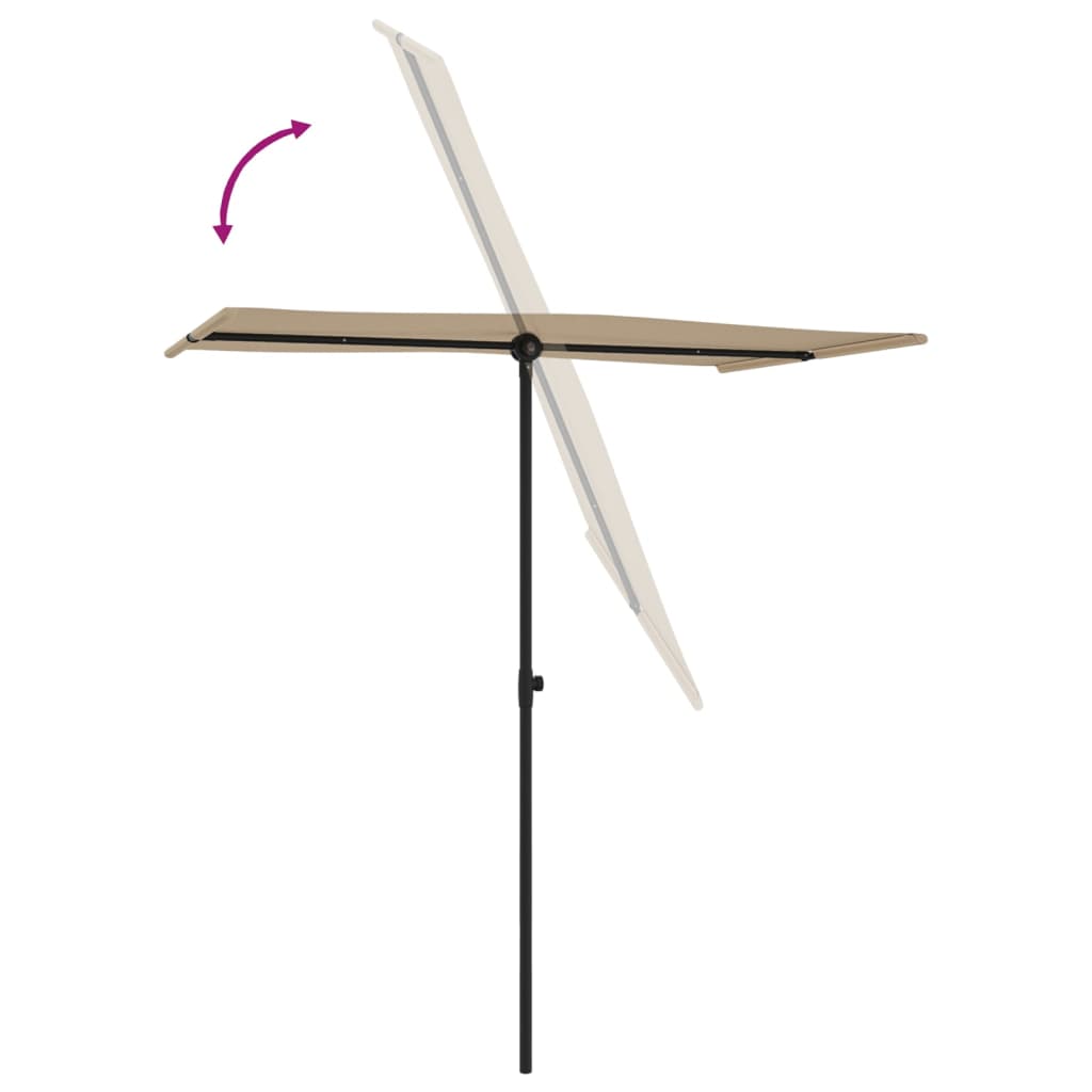 vidaXL Sonnenschirm mit Aluminium-Mast 180x110 cm Taupe