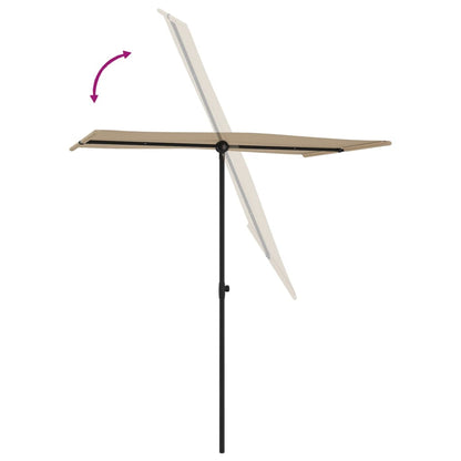 vidaXL Sonnenschirm mit Aluminium-Mast 180x110 cm Taupe