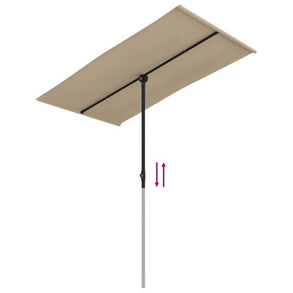 vidaXL Sonnenschirm mit Aluminium-Mast 180x110 cm Taupe