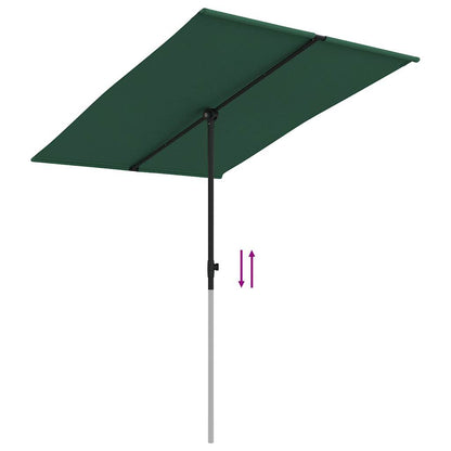 vidaXL Sonnenschirm mit Aluminium-Mast 2x1,5 m Grün