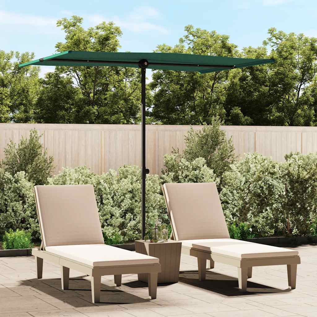 vidaXL Sonnenschirm mit Aluminium-Mast 2x1,5 m Grün