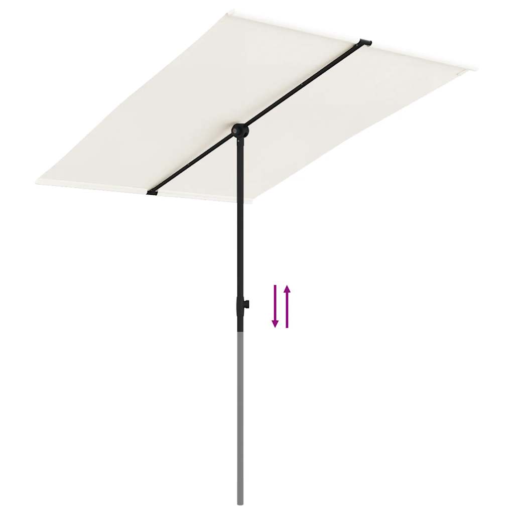 vidaXL Sonnenschirm mit Aluminium-Mast 2x1,5 m Sandweiß
