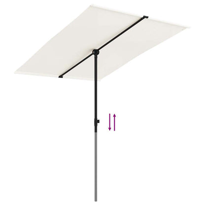 vidaXL Sonnenschirm mit Aluminium-Mast 2x1,5 m Sandweiß