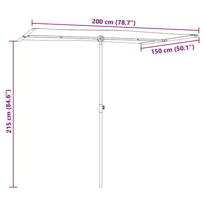 vidaXL Sonnenschirm mit Aluminium-Mast 2x1,5 m Taupe