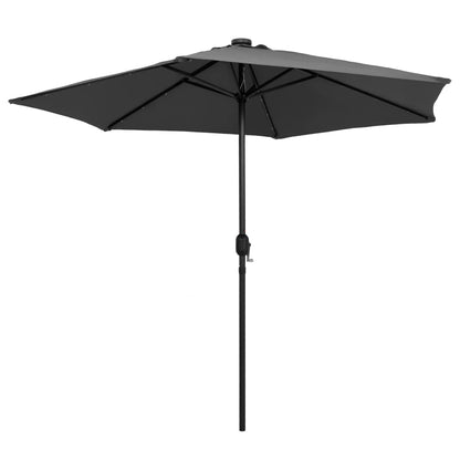 vidaXL Sonnenschirm mit LED-Beleuchtung und Alu-Mast 270 cm Anthrazit