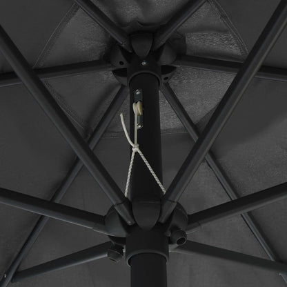 vidaXL Sonnenschirm mit LED-Beleuchtung und Alu-Mast 270 cm Anthrazit