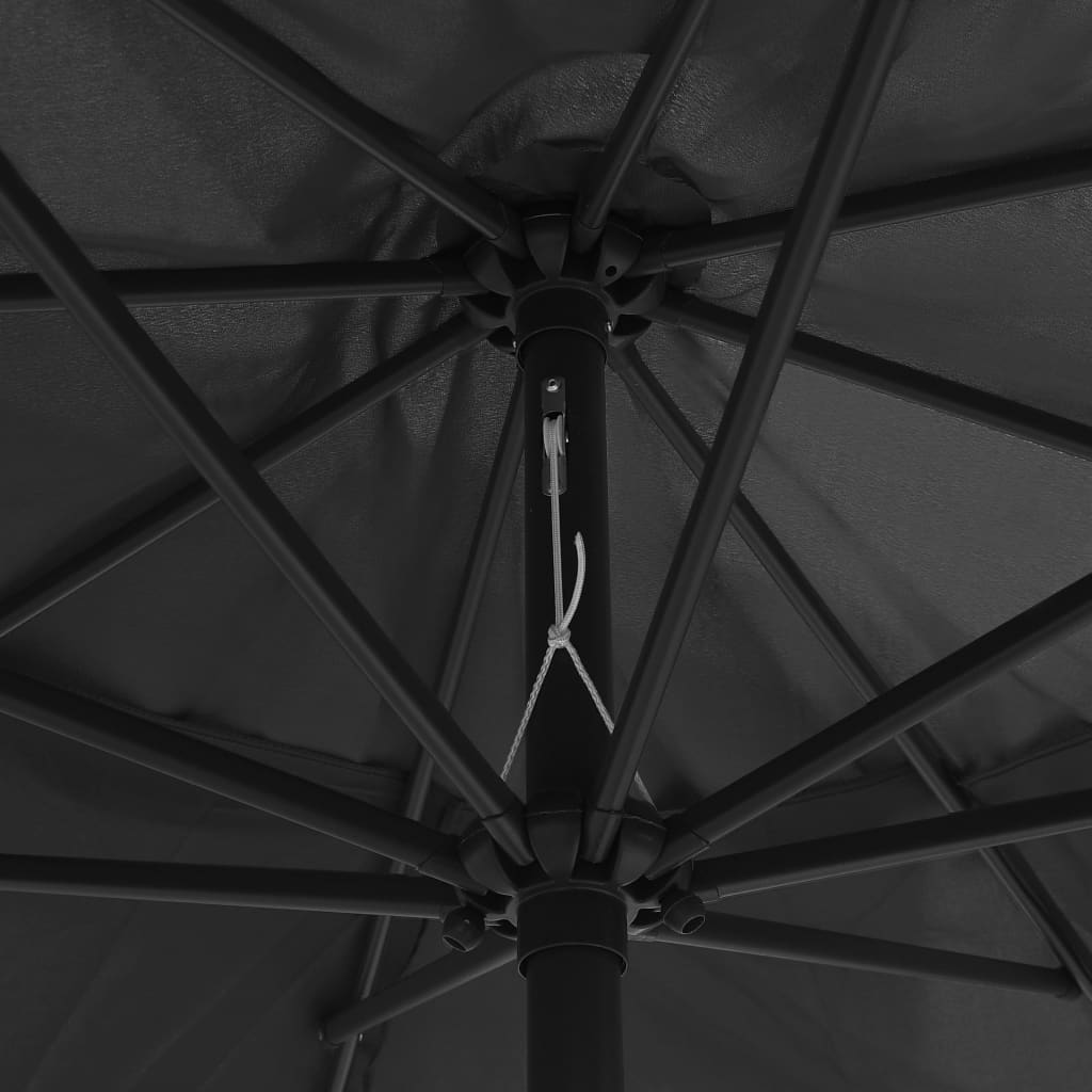 vidaXL Sonnenschirm mit Metall-Mast 390 cm Anthrazit