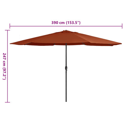 vidaXL Sonnenschirm mit Metall-Mast 390 cm Terrakotta