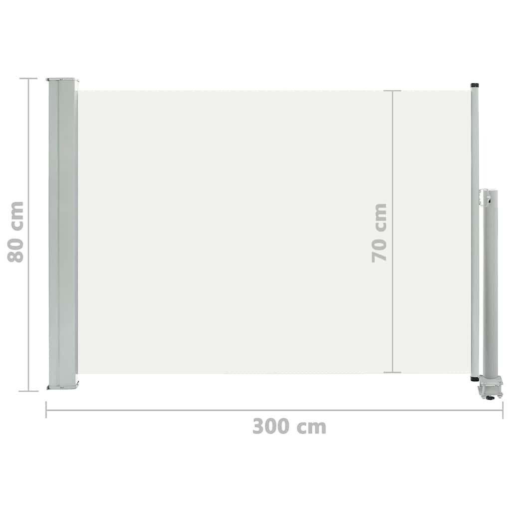 vidaXL Ausziehbare Seitenmarkise 80×300 cm Creme