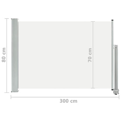 vidaXL Ausziehbare Seitenmarkise 80×300 cm Creme