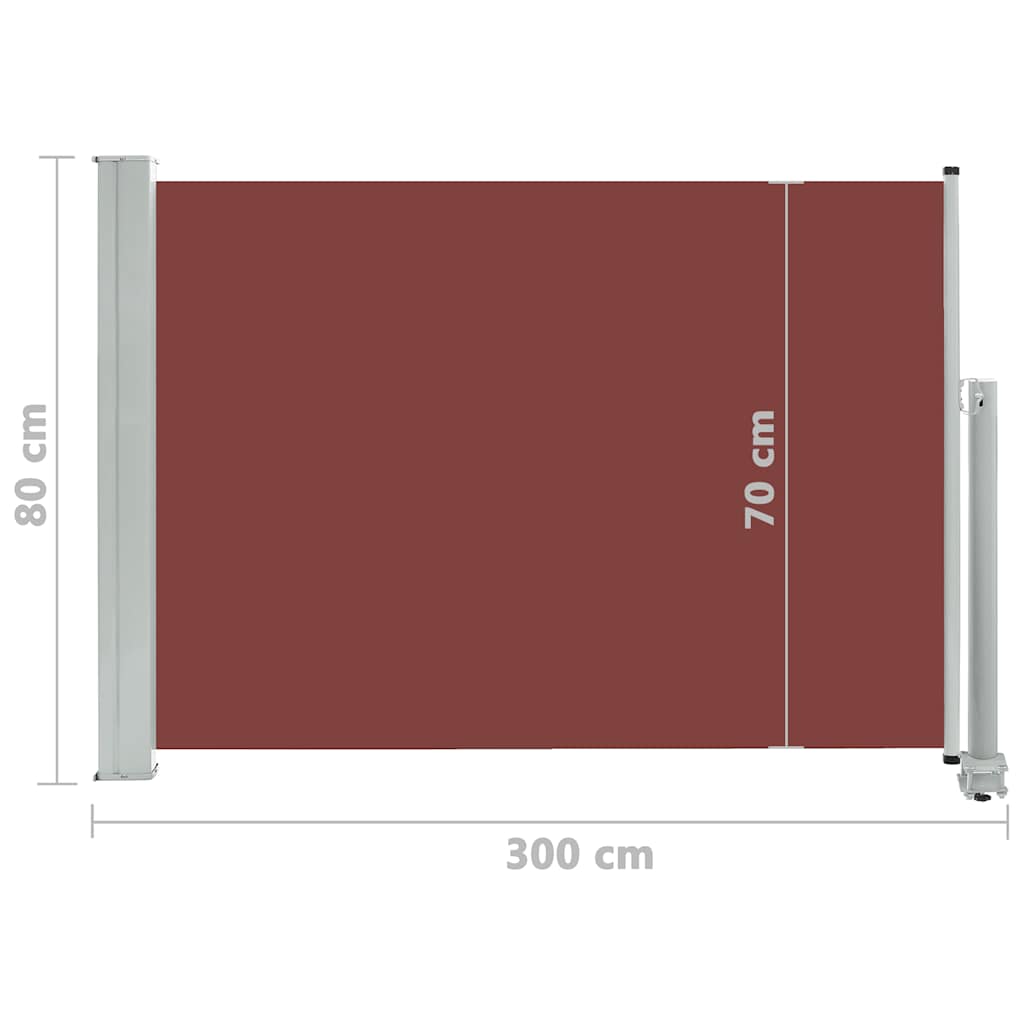 vidaXL Ausziehbare Seitenmarkise 80×300 cm Braun