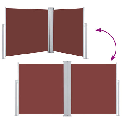 vidaXL Ausziehbare Seitenmarkise Braun 100 x 600 cm