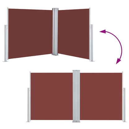 vidaXL Ausziehbare Seitenmarkise Braun 120 x 600 cm