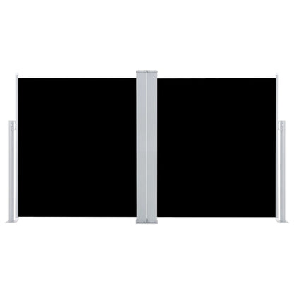 vidaXL Ausziehbare Seitenmarkise Schwarz 140 x 600 cm