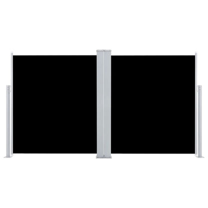 vidaXL Ausziehbare Seitenmarkise Doppelt 170 x 600 cm Schwarz