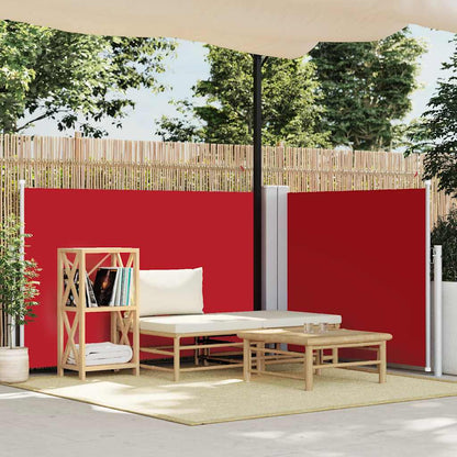 vidaXL Ausziehbare Seitenmarkise Rot 120 x 1000 cm