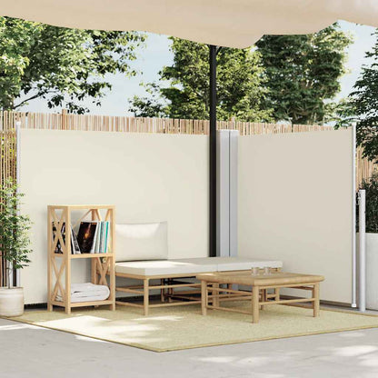 vidaXL Ausziehbare Seitenmarkise Creme 140 x 1000 cm