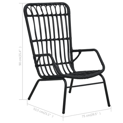 vidaXL Gartenstuhl Poly Rattan Schwarz