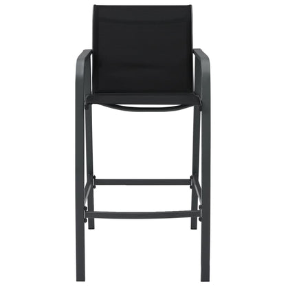 vidaXL Garten-Barstühle 2 Stk. Schwarz Textilene