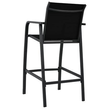 vidaXL Garten-Barstühle 2 Stk. Schwarz Textilene