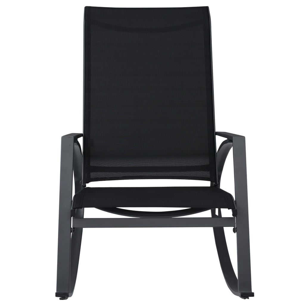 vidaXL Garten-Schaukelstühle 2 Stk. Textilene Schwarz