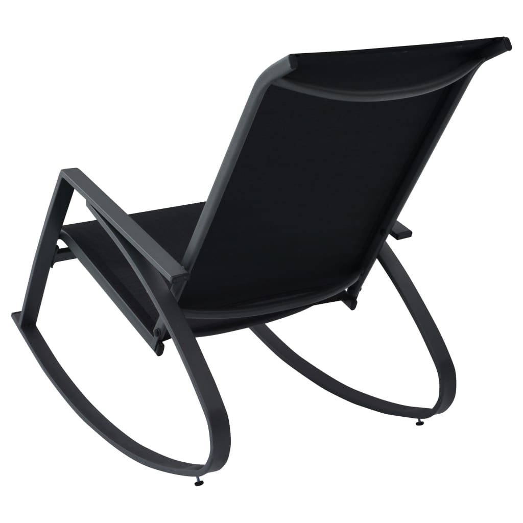 vidaXL Garten-Schaukelstühle 2 Stk. Textilene Schwarz
