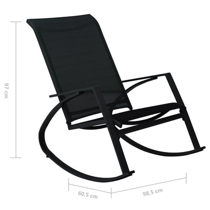 vidaXL Garten-Schaukelstühle 2 Stk. Textilene Schwarz