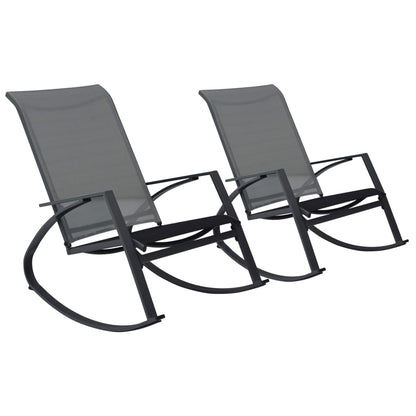 vidaXL Garten-Schaukelstühle 2 Stk. Textilene Dunkelgrau