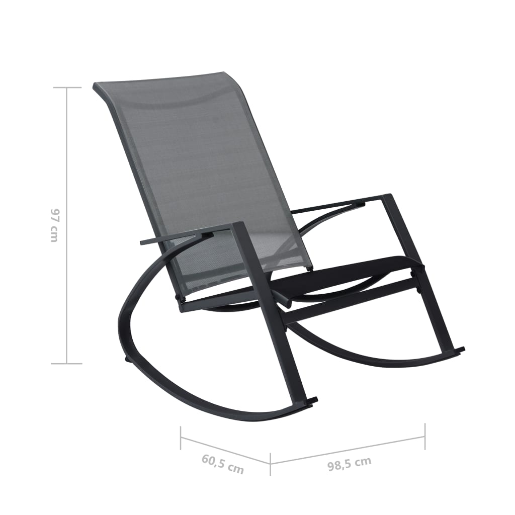 vidaXL Garten-Schaukelstühle 2 Stk. Textilene Dunkelgrau