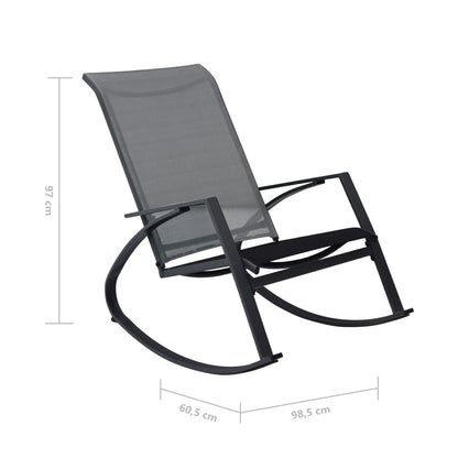 vidaXL Garten-Schaukelstühle 2 Stk. Textilene Dunkelgrau