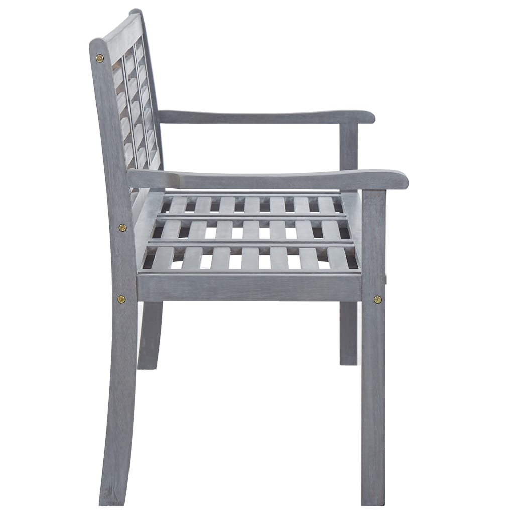 vidaXL Gartenbank 3-Sitzer 150 cm Grau Massivholz Eukalyptus
