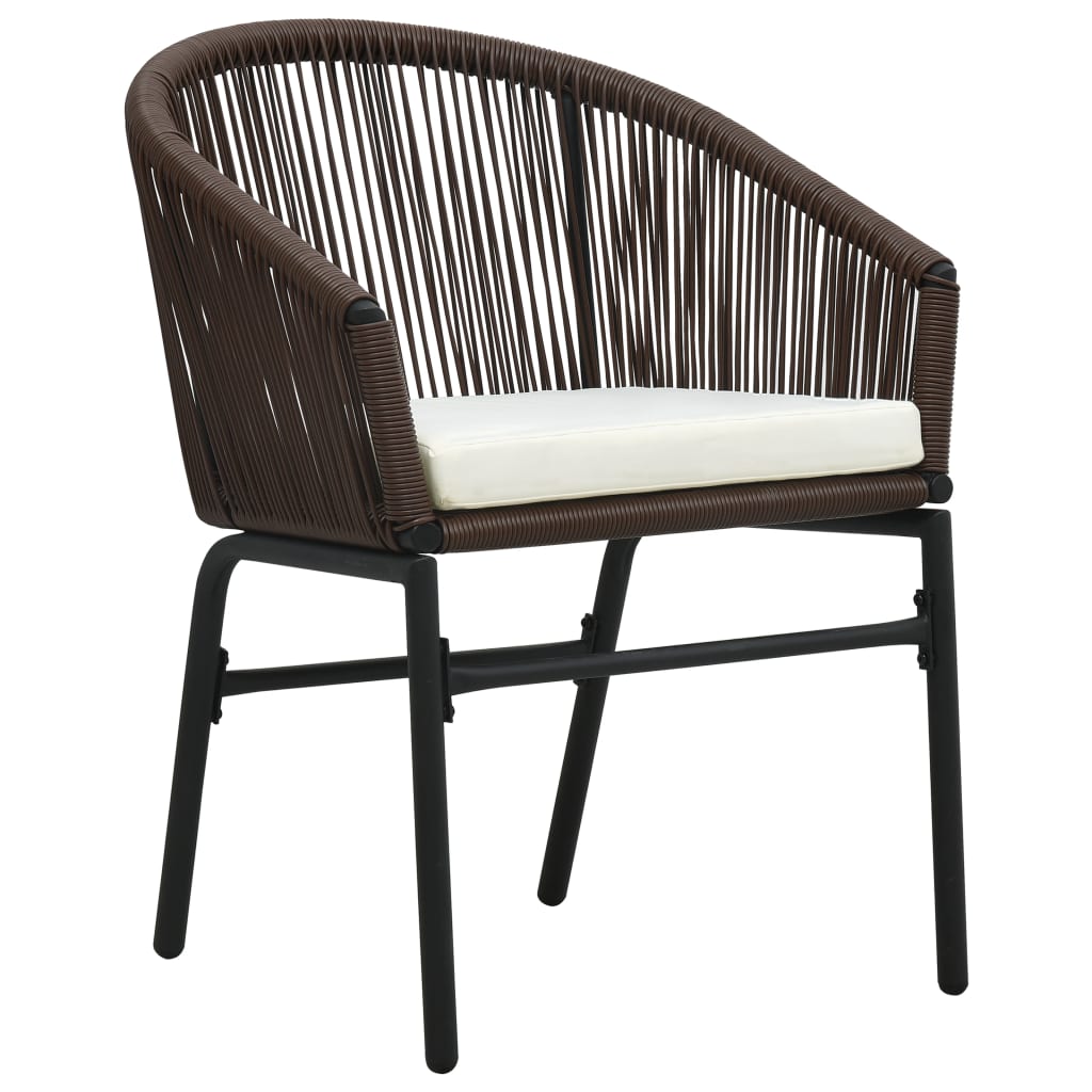 vidaXL Gartenstühle 2 Stk. Braun PE-Rattan