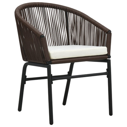 vidaXL Gartenstühle 2 Stk. Braun PE-Rattan